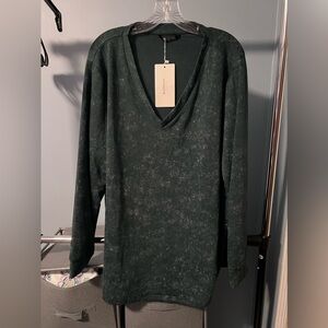 Bloomchic green acid wash long sleeve shirt 18/20 nwt